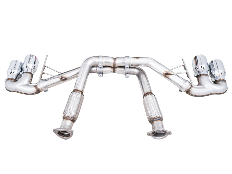 AWE Tuning 3020-42080 2020 Chevrolet Corvette (C8) Track Edition Exhaust - Quad Chrome Silver Tips