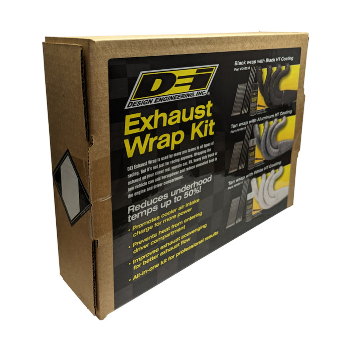 DEI 10112 Exhaust Wrap Kit - Tan Wrap & Aluminum HT Silicone Coating (Aerosol)