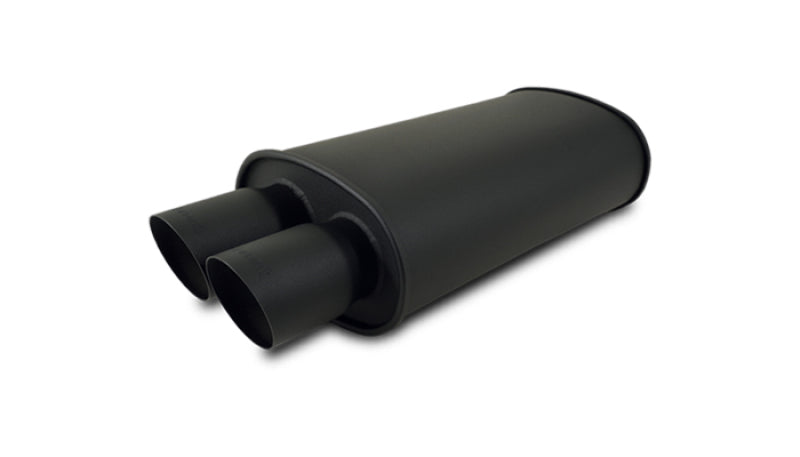 Vibrant 1148 StreetPower FLAT BLACK Oval Muffler with Dual 3in Outlets - 2.5in inlet I.D.