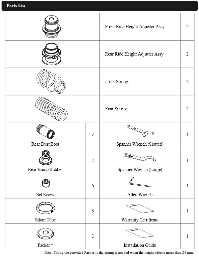 HKS 80280-AT001 TOYOTA SUPRA A90 ADJUSTABLE SPRING KIT