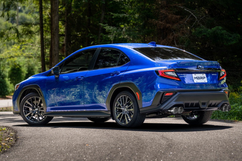 MBRP S4808304 2022+ Subaru WRX 3in Cat-Back Dual Split Rear Quad Tips Race Profile Exhaust