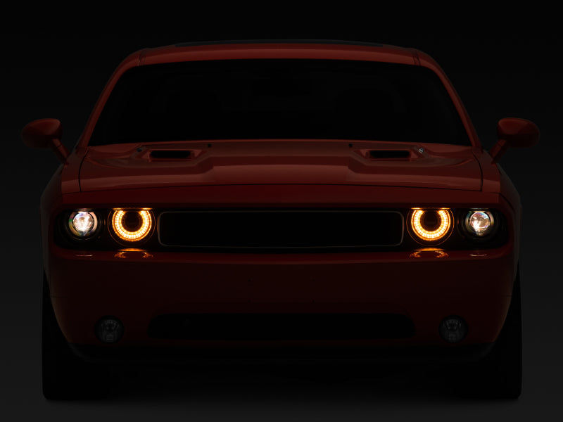 Raxiom CH3761 08-14 Dodge Challenger Halo Projctr Headlights w/Sequential Turn Signals-Blk Hsng(Clear Lens)