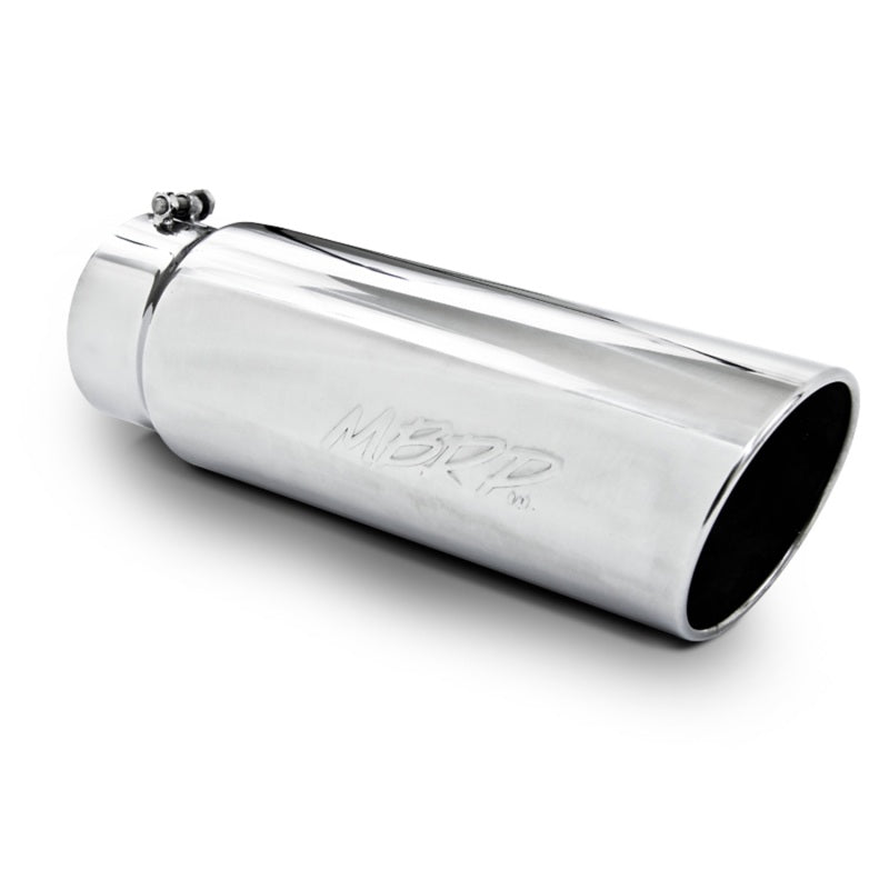 MBRP T5125 Universal Tip 6in OD Angled Rolled End 5in Inlet 18in Lgth T304 Exhaust