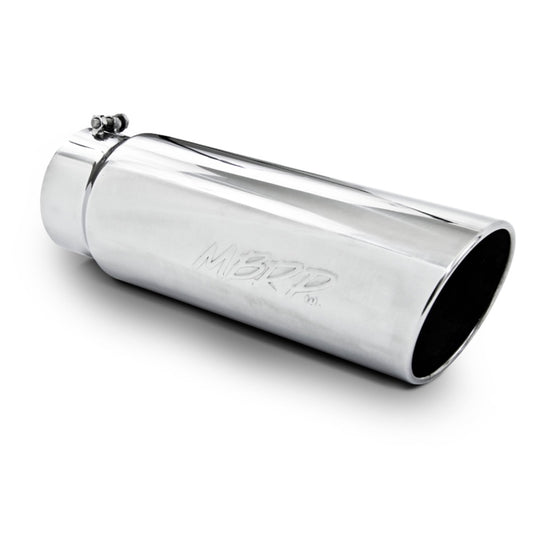 MBRP T5125 Universal Tip 6in OD Angled Rolled End 5in Inlet 18in Lgth T304 Exhaust