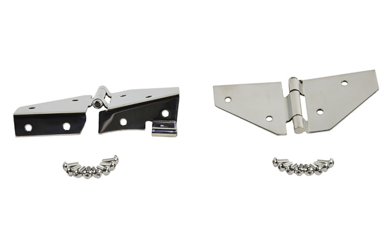 Kentrol 30427 76-95 Jeep CJ/Wrangler YJ Windshield Hinge No Mirror Holes Pair - Polished Silver