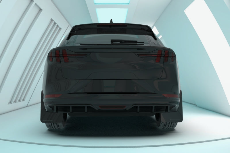 Rally Armor MF96-UR-BLK-MBK 21-25 Ford Mustang Mach-E/GT/Rally Black UR Mud Flap w/Metallic Black Logo