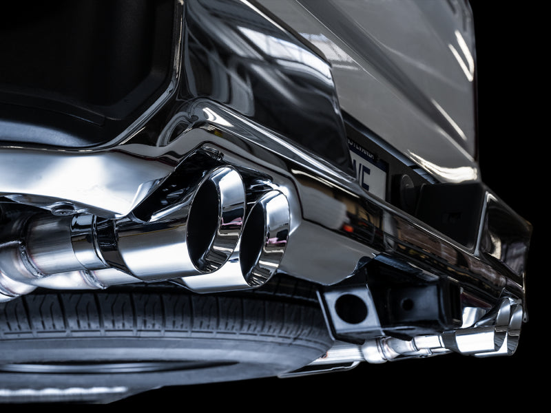 AWE Tuning 3015-42201 4th Gen GM 1500 5.3L 0FG Catback Split Rear Exit (w/ Bumper Cutouts) - Quad Chrome Tips