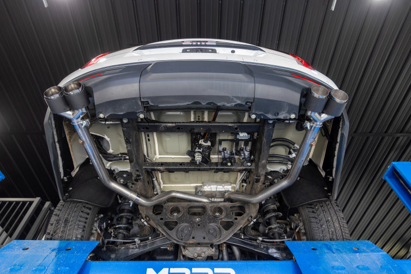 MBRP S50593CF 21-24 Chevrolet Suburban XL 5.3L 3in T304 SS 2.5in Dual Split Carbon Fiber Cat-back