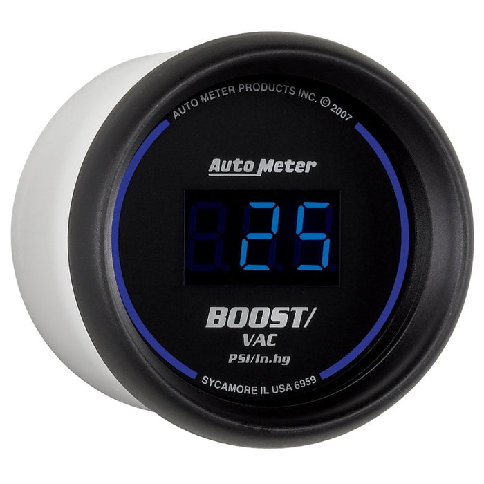 AutoMeter 6959 Autometer Cobalt Digital 52.4mm Black Vacuum/Boost Gauge