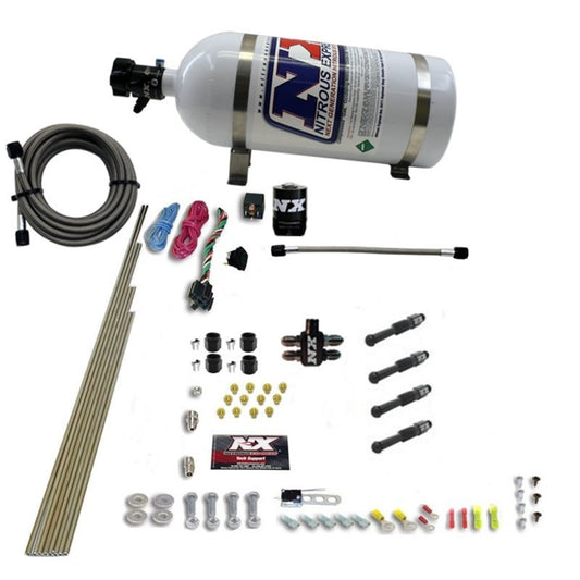 Nitrous Express 93046-10 Dry Direct Port Nitrous Kit 4 Cyl w/10lb Bottle