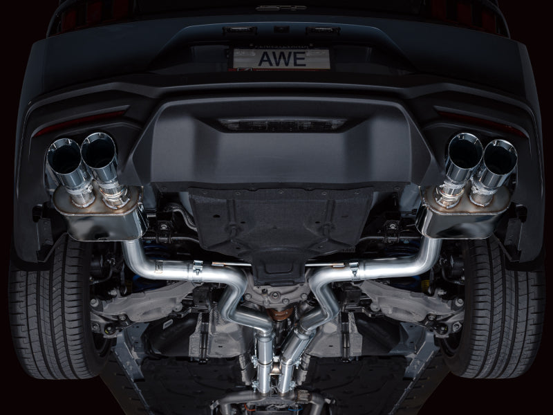 AWE Tuning 3025-42650 AWE 2024 Ford Mustang GT Fastback S650 RWD SwitchPath Catback Exhaust w/ Quad Chrome Silver Tips