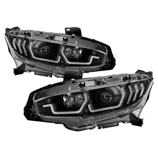 SPYDER 5087867 Spyder Honda Civic 16- 2DR/4DR/Hatchback Projector Headlights - Black PRO-YD-HC16SI-SEQGR-BK