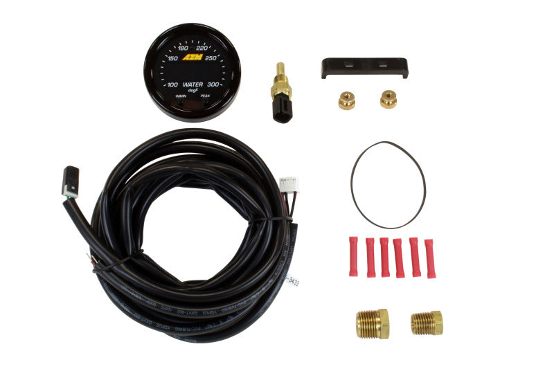 AEM 30-0302 X-Series Temperature 100-300F Gauge Kit (ONLY Black Bezel and Water Temp. Faceplate)