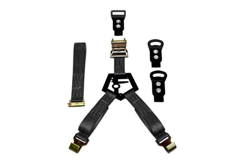 N-Fab BM1TSBK Bed Mounted Rapid Tire Strap Universal - Gloss Black - Black Strap