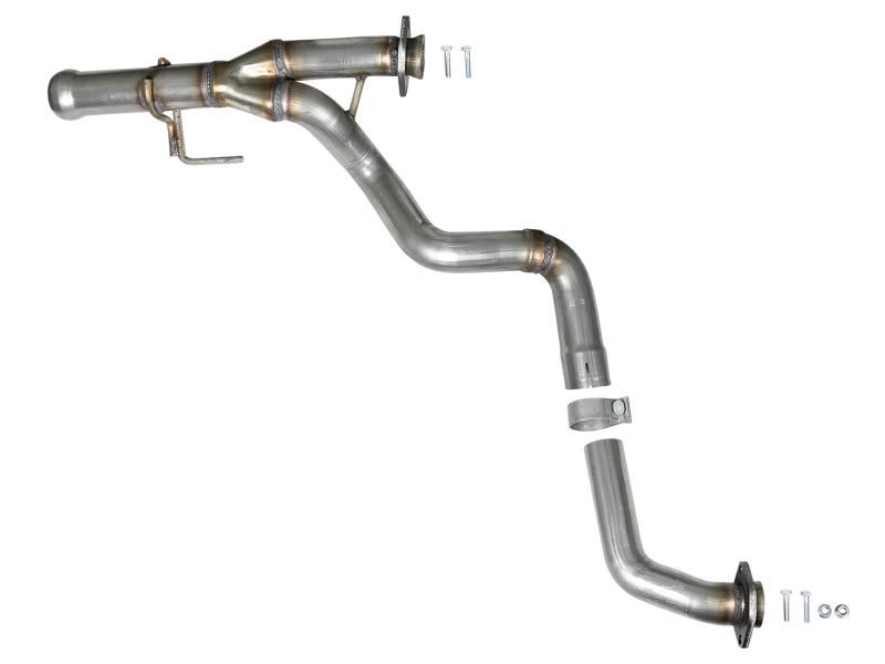aFe 48-48026 POWER Twisted Steel Y-Pipe 2-1/4in 409 SS Exhaust System 2018 Jeep Wrangler (JL) V6-3.6L