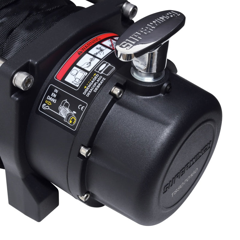 Superwinch 1511201 11500 LBS 12V DC 3/8in x 80ft Synthetic Rope Tiger Shark 11500 Winch