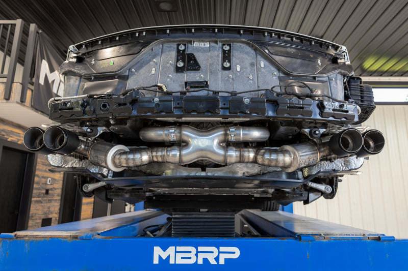 MBRP S70413CF 20-24 Chevrolet Corvette C8 3in Active Cat Back Quad Split Rear Exit Exhaust w/ AFM Sims