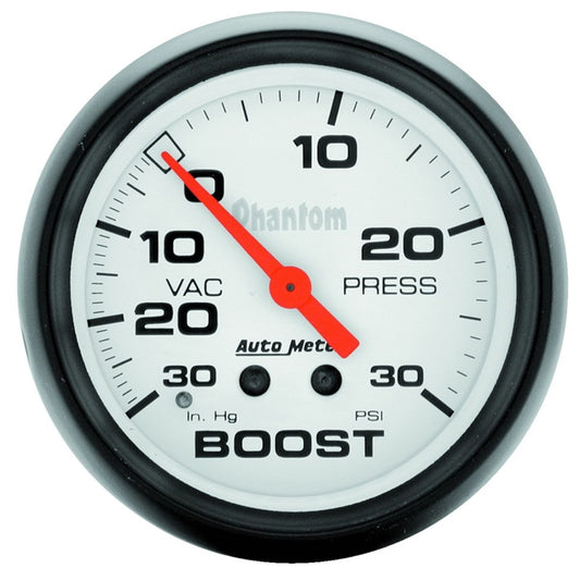 AutoMeter 5803 Autometer Phantom 66.7mm 30 in Hg-Vac/30PSI Mechanical Vacuum/Boost Gauge