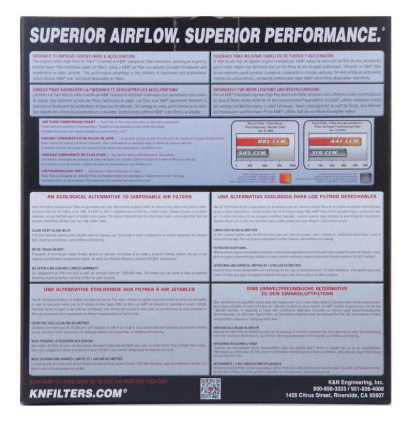 K&N Engineering E-3671 K&N Universal Oval Air Filter 12in Length x 5-1/4in Width x 3-1/4in Height