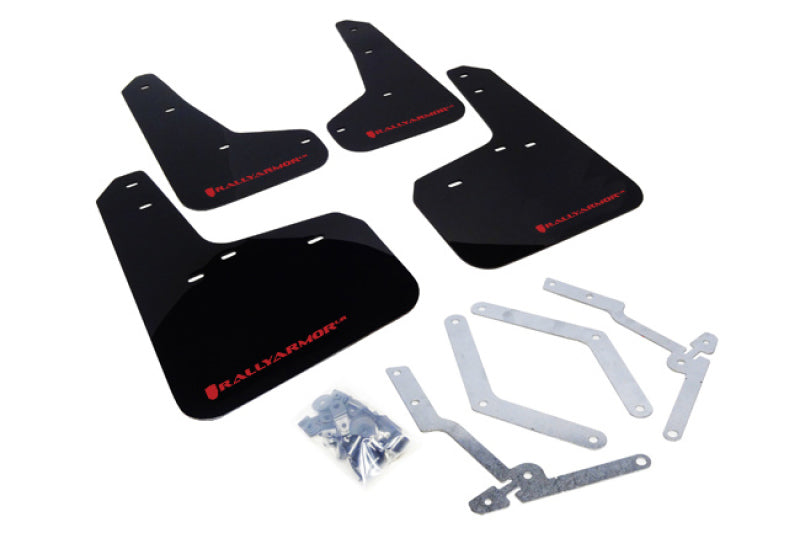 Rally Armor MF27-UR-BLK/RD 12-19 Ford Focus ST / 16-19 RS Black Mud Flap w/Red Logo