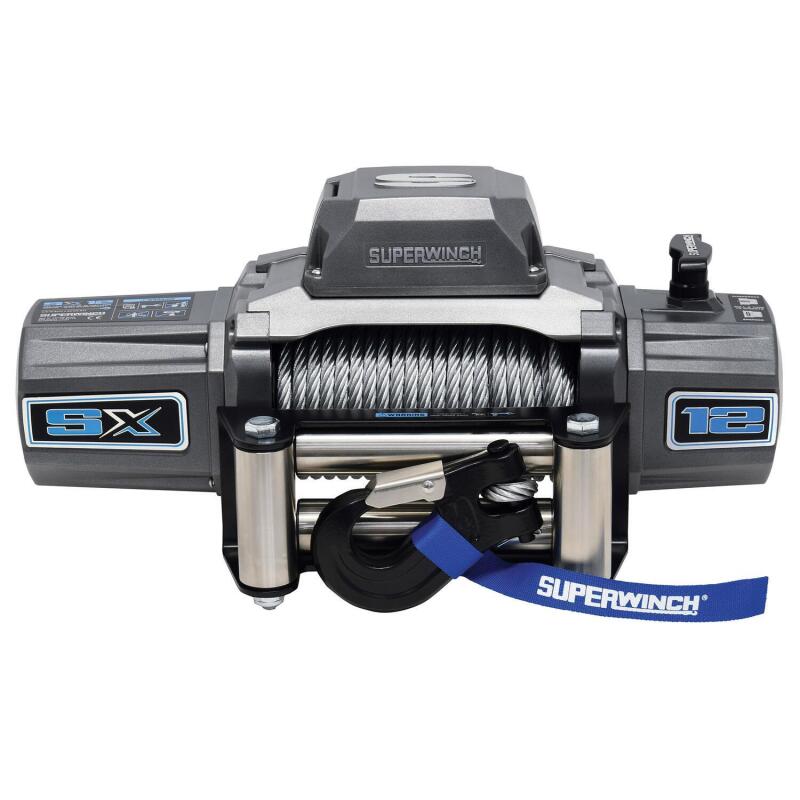 Superwinch 1712200 12000 LBS 12V DC 3/8in x 85ft Wire Rope SX 12000 Winch - Graphite