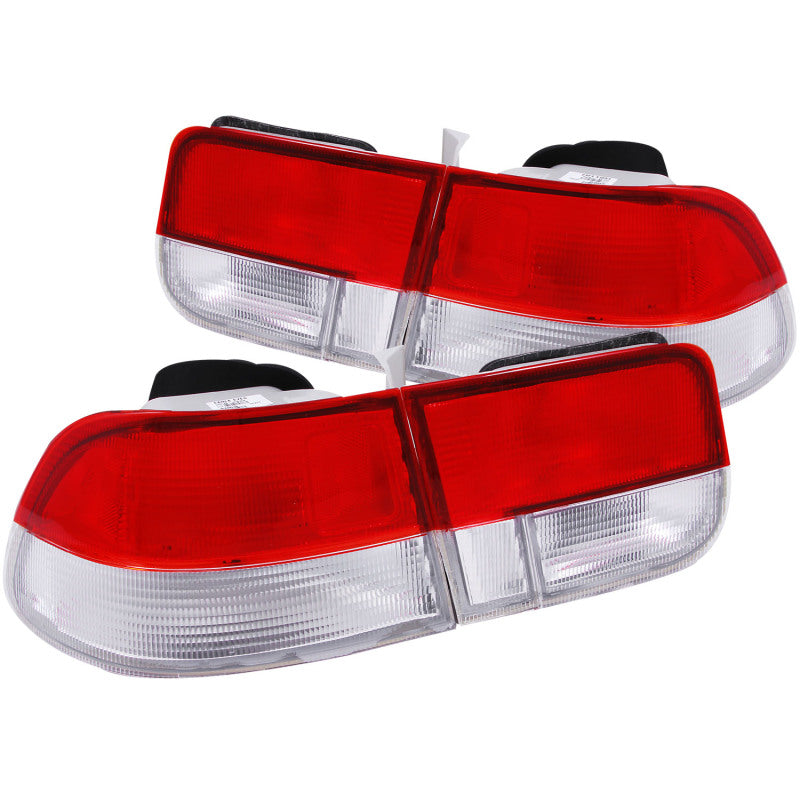 ANZO 221147 1996-2000 Honda Civic Taillights Red/Clear - OEM 4pc