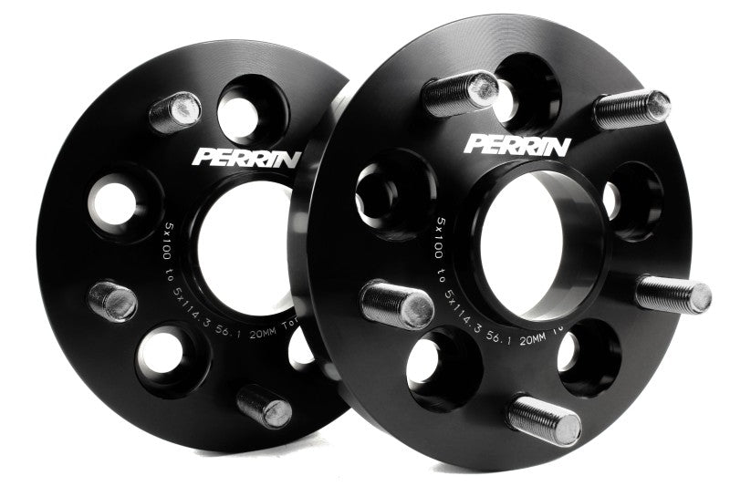 Perrin Performance PSP-WHL-220BK PERRIN Subaru/Toyota/Scion 20mm Wheel Adapter (Bolt-On Type) 5x100 to 5x114.3 w/56mm Hub - Pair