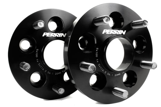 Perrin Performance PSP-WHL-220BK PERRIN Subaru/Toyota/Scion 20mm Wheel Adapter (Bolt-On Type) 5x100 to 5x114.3 w/56mm Hub - Pair