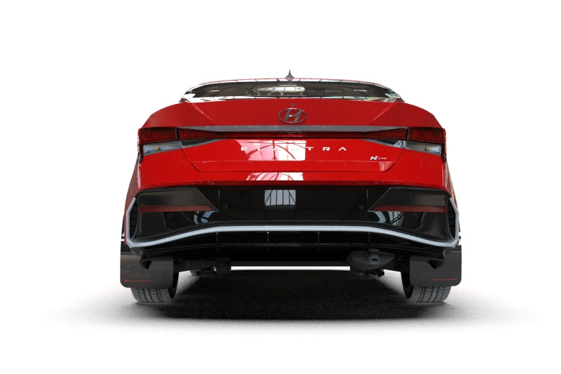 Rally Armor MF120-UR-BLK-WH 2024-25 Hyundai Elantra N/N Line Black Mud Flap w/White Logo