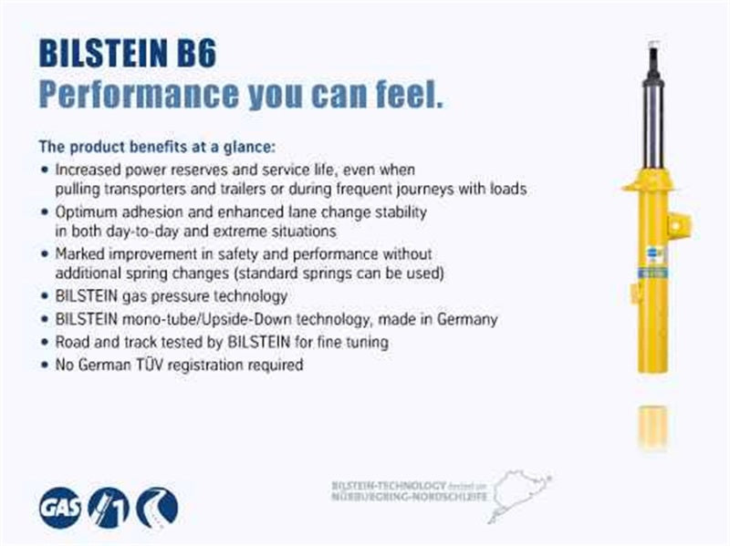 Bilstein 22-280893 B6 15-17 Jeep Renegade 4WD Front Right Twintube Strut Assembly
