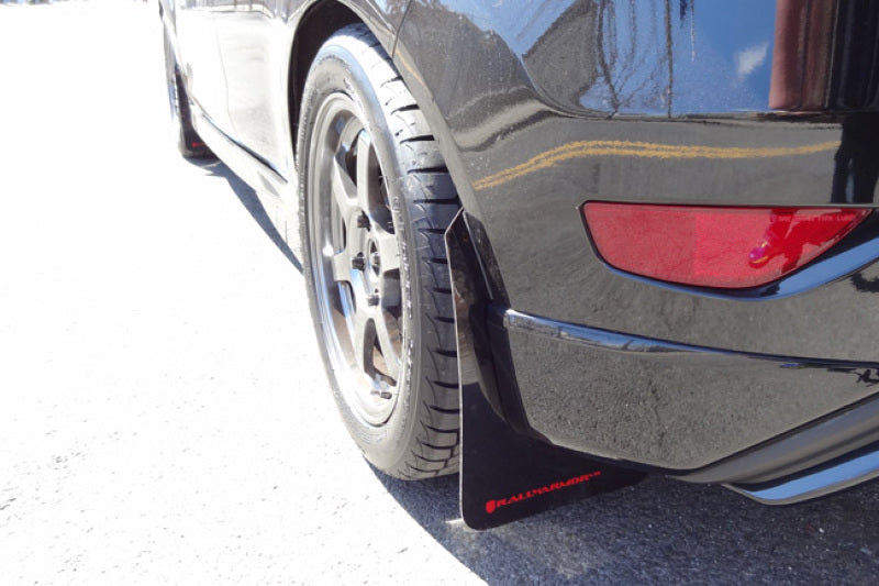 Rally Armor MF29-UR-BLK/WH 13-19 Ford Fiesta ST Black UR Mud Flap w/White Logo