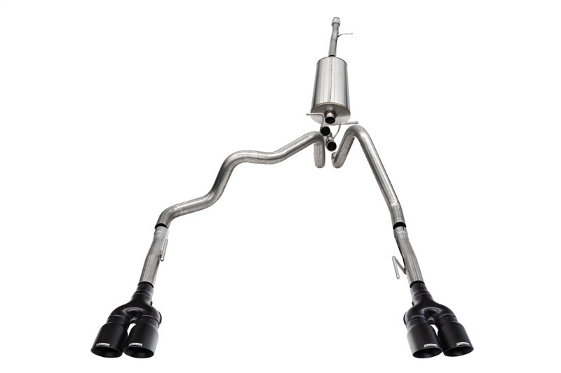 CORSA Performance 21200BPC Corsa 19-23 GMC Sierra 1500 Cat-Back Dual Rear Exit with Twin 4in Black Powder Coat Pro-Series Tips