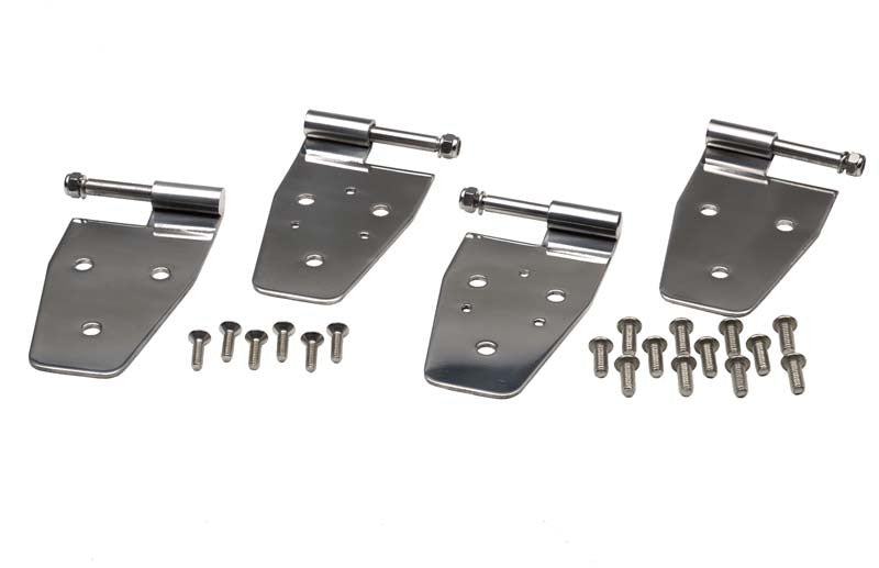 Kentrol 30441 87-95 Jeep Wrangler YJ Door Hinge Set 4 Pieces - Polished Silver