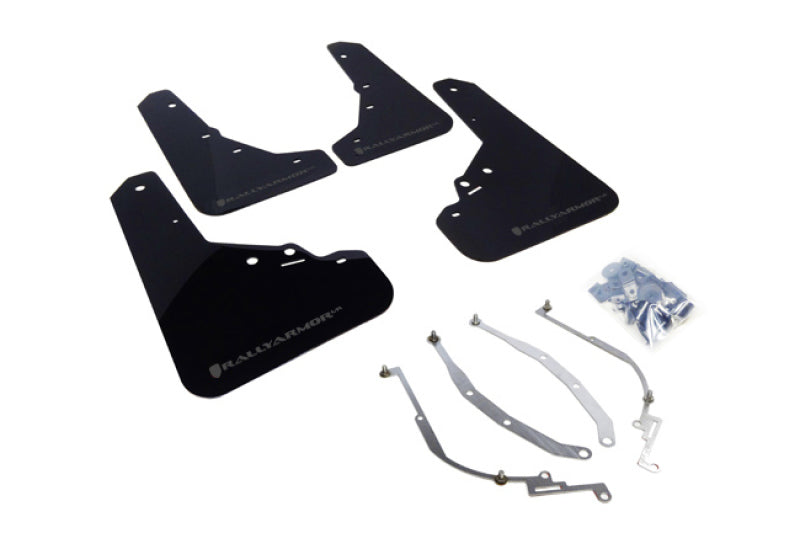 Rally Armor MF25-UR-BLK/GRY 12-18 Fiat 500 Black UR Mud Flap w/Grey Logo