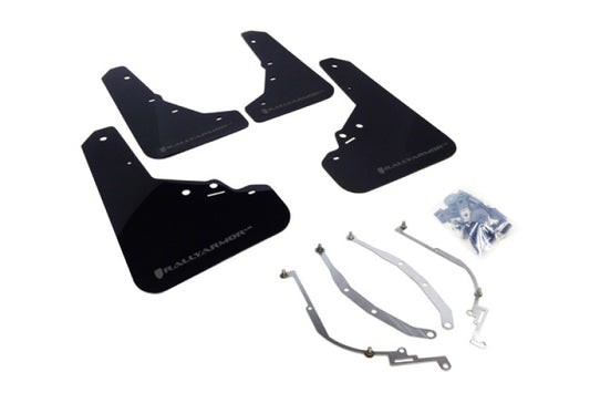 Rally Armor MF25-UR-BLK/GRY 12-18 Fiat 500 Black UR Mud Flap w/Grey Logo