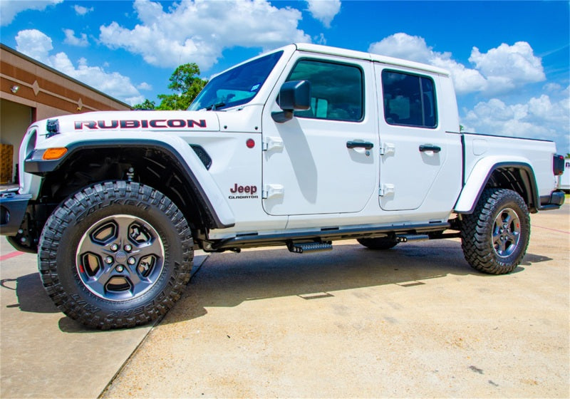 N-Fab J194TRKRS4 RKR Step System 2019 Jeep Wrangler JT 4 Door Truck Full Length - Tex. Black - 1.75in
