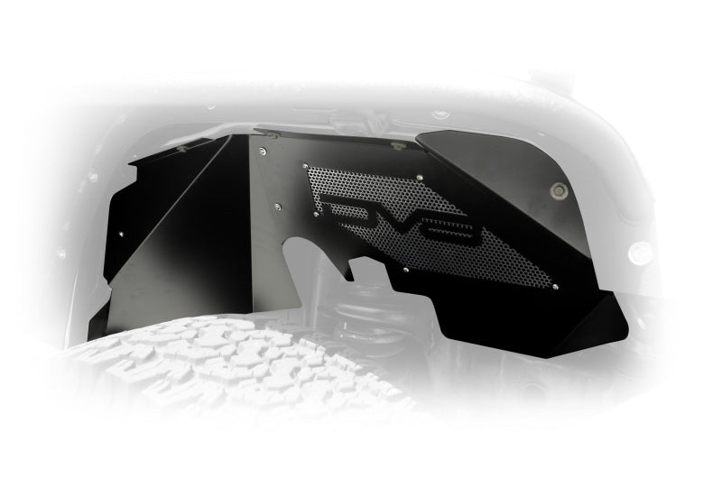 DV8 Offroad INFEND-01FB 07-18 Jeep Wrangler JK Front Aluminum Inner Fender - Black