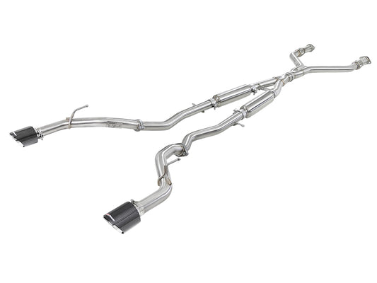 aFe 49-36134NM-C POWER Takeda 2.5in 304 SS CB Exhaust w/ Carbon Fiber Tips 17-19 Infiniti Q60 V6-3.0L (tt)