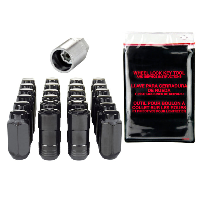McGard 84622 6 Lug Hex Install Kit w/Locks (Cone Seat Nut) M14X1.5 / 13/16 Hex / 1.945in. Length - Black