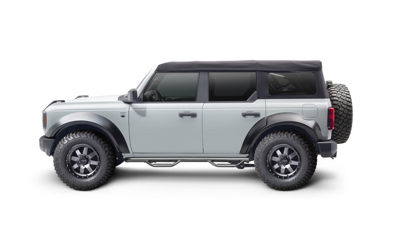 N-Fab F2172B-TX Nerf Step 2021 Ford Bronco (4 Door) - Tex. Black - SRW - 3in