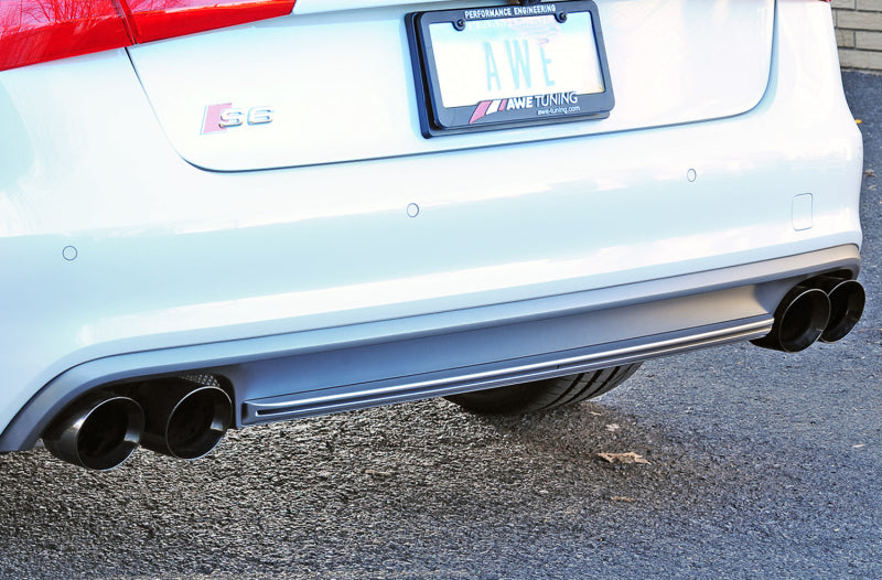 AWE Tuning 3020-43050 Audi C7 / C7.5 S6 4.0T Track Edition Exhaust - Diamond Black Tips