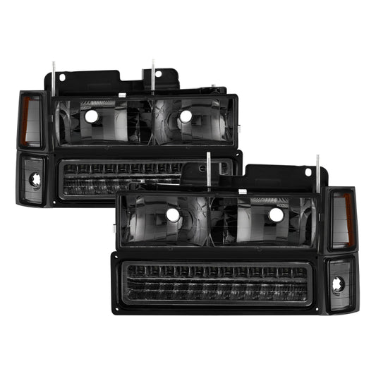 SPYDER 5069566 xTune 92-94 Blazer Full Size Corner/LED Bumper Headlights Smoke HD-JH-CCK88-LED-AM-SM-SET