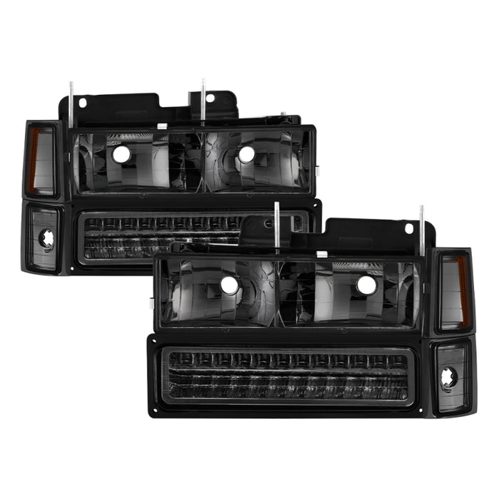 SPYDER 5069566 xTune 92-94 Blazer Full Size Corner/LED Bumper Headlights Smoke HD-JH-CCK88-LED-AM-SM-SET