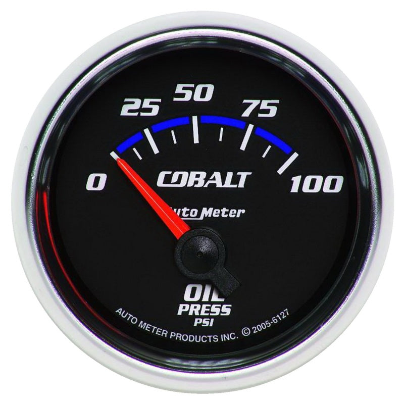 AutoMeter 6127 Autometer Cobalt 52mm 100 PSI Short Sweep Electric Oil Pressure Gauge