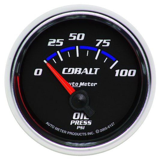 AutoMeter 6127 Autometer Cobalt 52mm 100 PSI Short Sweep Electric Oil Pressure Gauge