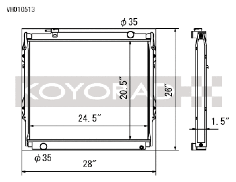 Koyo VH010513 95-04 Toyota Tacoma V6 4x4 Manual Radiator