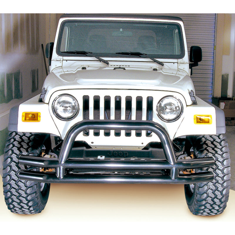 Rugged Ridge 11560.01 3-In Dbl Tube Front Bumper w/ Hoop 76-06 CJ / Jeep Wrangler