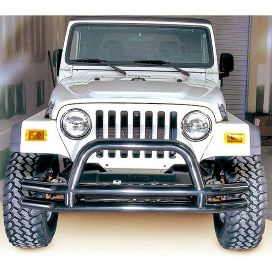 Rugged Ridge 11560.01 3-In Dbl Tube Front Bumper w/ Hoop 76-06 CJ / Jeep Wrangler