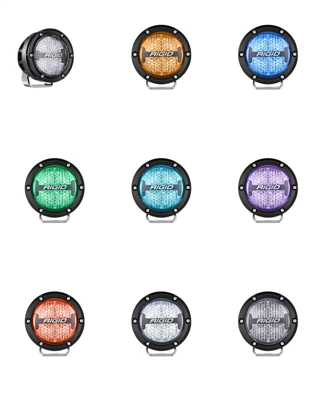 Rigid Industries 36400 360-Series 4in LED Off-Road Diffused Beam - RGBW Backlight (Pair)
