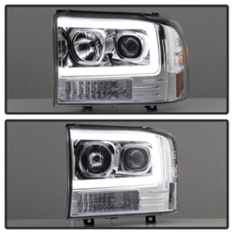 SPYDER 5084675 Spyder 99-04 Ford F-250 Super Duty Light Bar Projector Headlights - Chrome (PRO-YD-FF25099V2-LB-C)